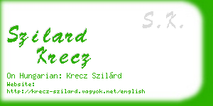 szilard krecz business card